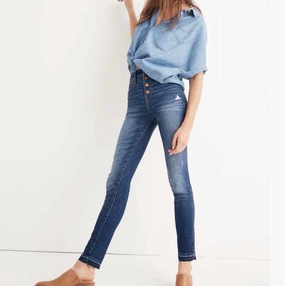 Madewell Denim - NWT Madewell Tall 10" High-Rise Skinny Jeans: Drop-Hem Edition Size 25